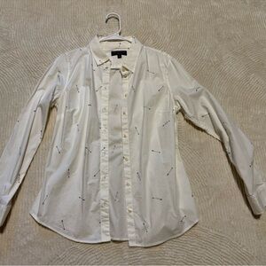 Banana Republic Cream Blouse with Ruffled Detailing